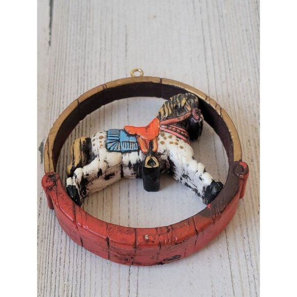 Circle saddle horse rustic ornament Xmas decor pony - Picture 4 of 4